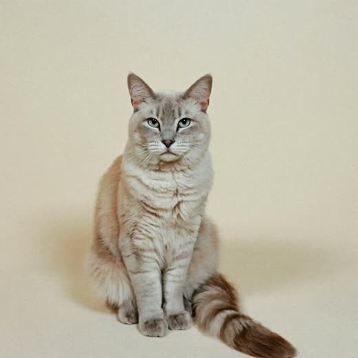 A long-haired cat with a freshly brushed coat